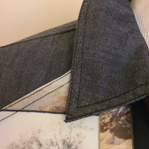 Point Zero Denim & Patchwork Long Sleeve Blouse - Small - Picture 8 of 10